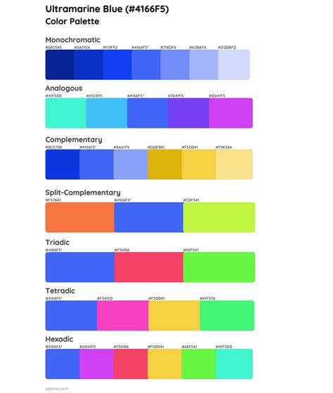 ultramarine blue color chart.